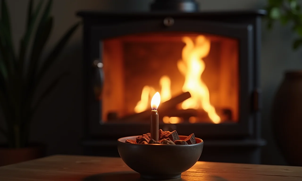 Acendedor ecológico FogoFácil acendendo fogão a lenha.
