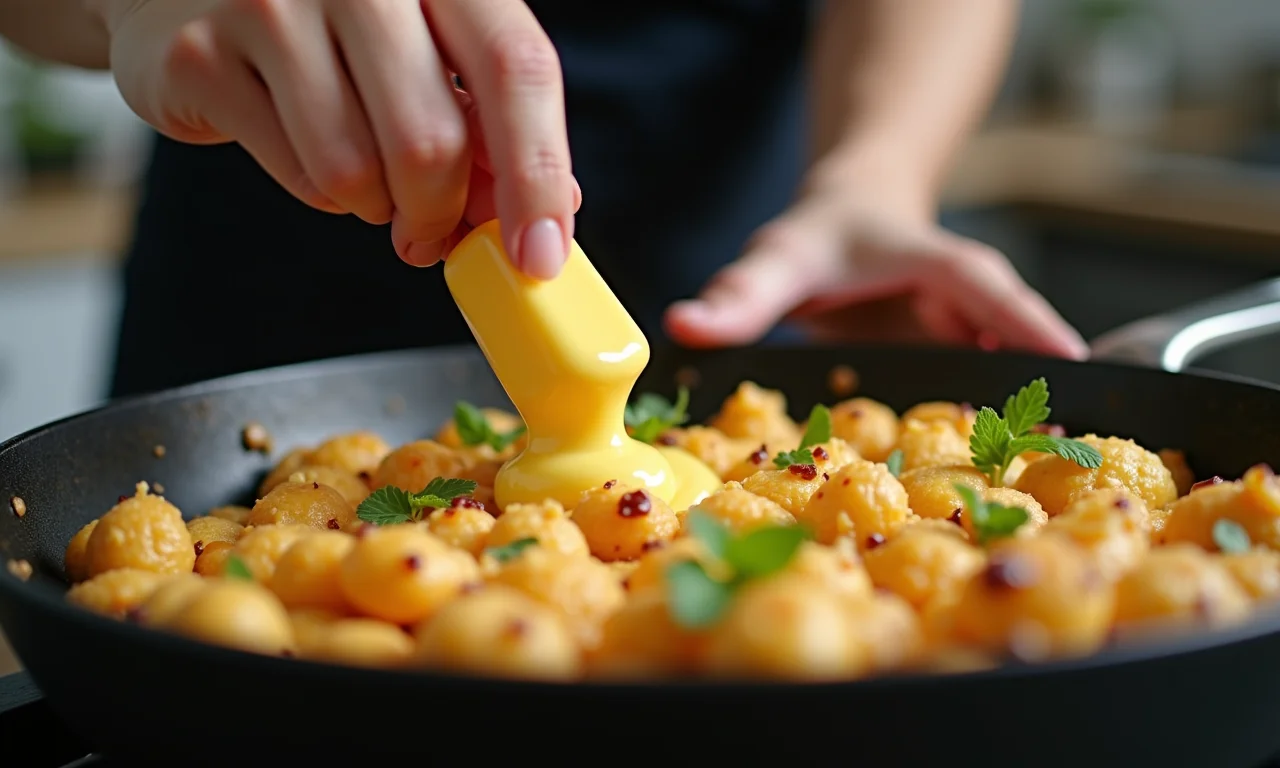 Adicionando manteiga para uma cocada mais cremosa.