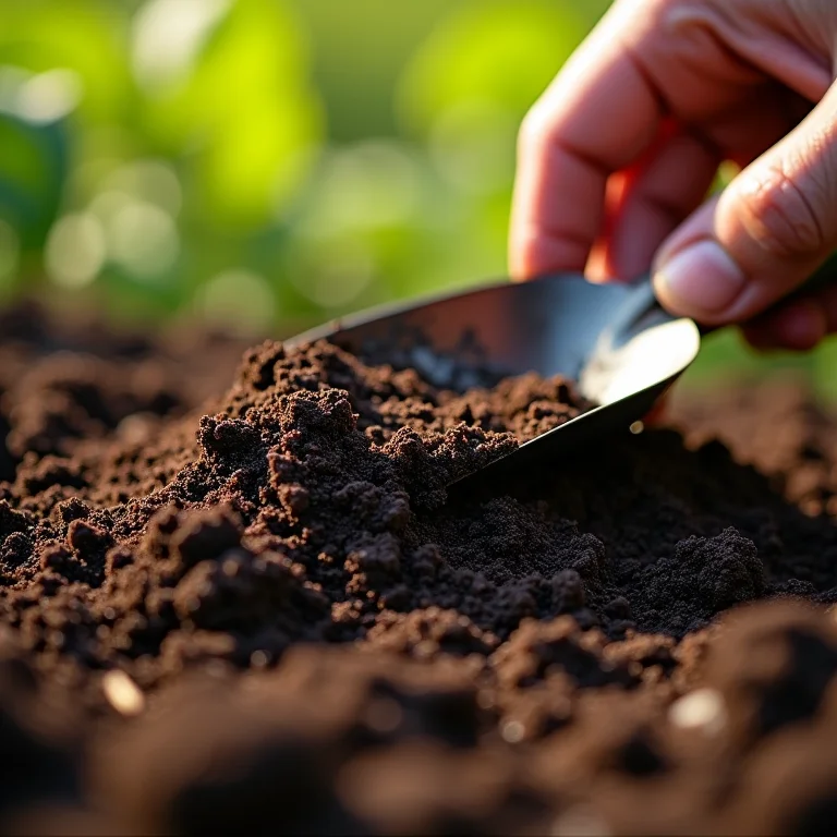 Adicionando matéria orgânica ao solo argiloso.
