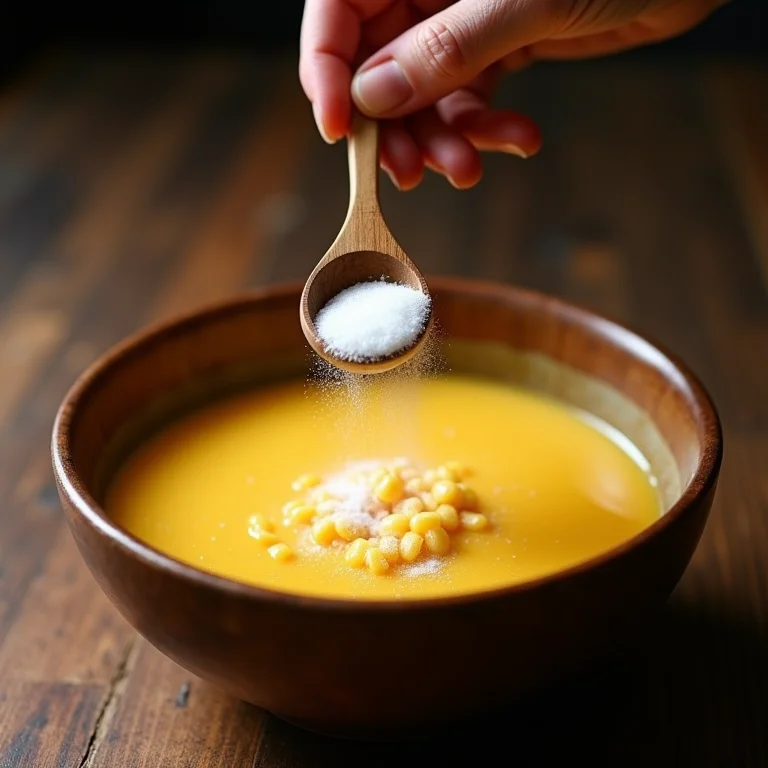 Adoçando a massa da pamonha