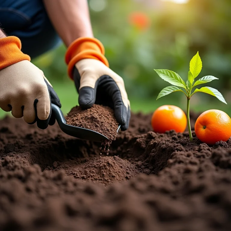 Adubação da cova para plantio de tangerina ponkan