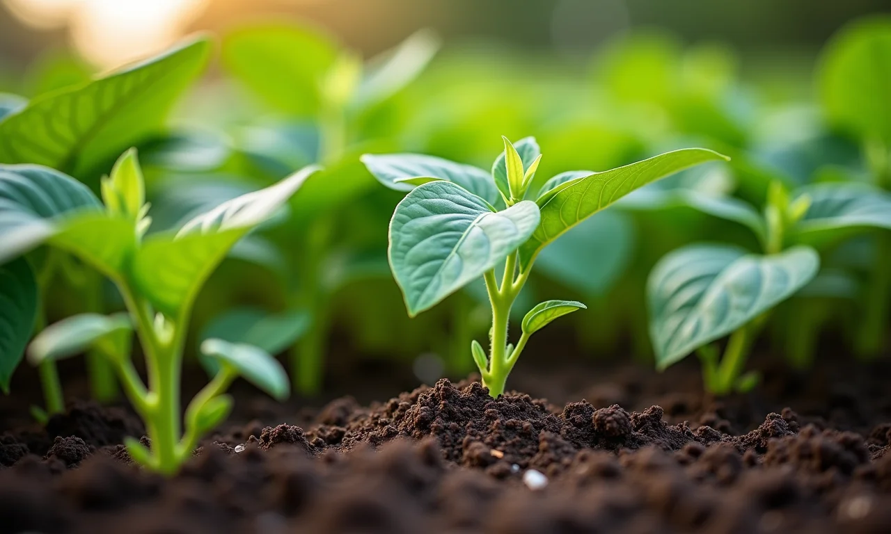 Adubação de cobertura em plantas de feijão caupi com fertilizante orgânico.