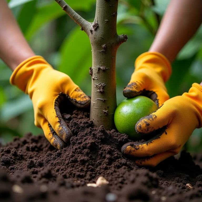 Adubando pitangueira com adubo orgânico