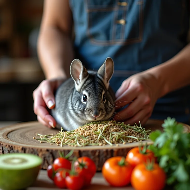 Alimentando as chinchilas com a dieta correta.