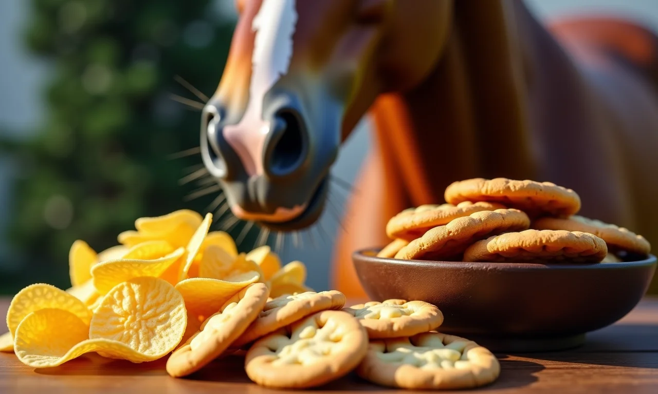 Alimentos processados: evite dar ao cavalo.