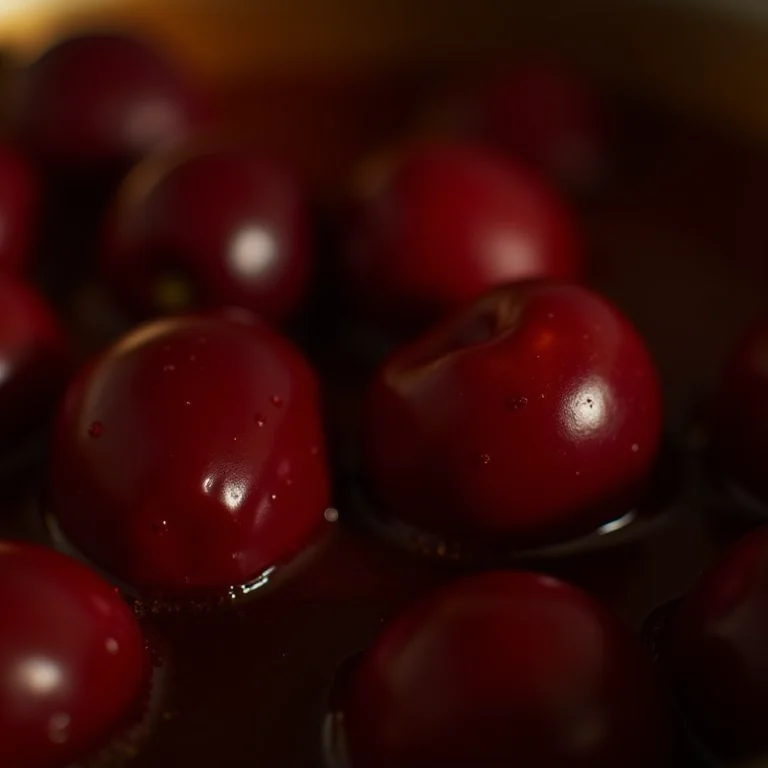 Ameixas cozinhando lentamente para a calda do manjar.