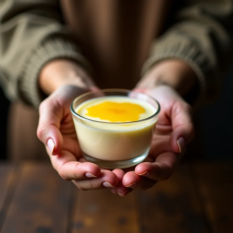 Anfitriã oferecendo mousse de limão caseiro