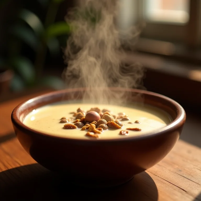 Angu fumegante com destaque para os benefícios à saúde