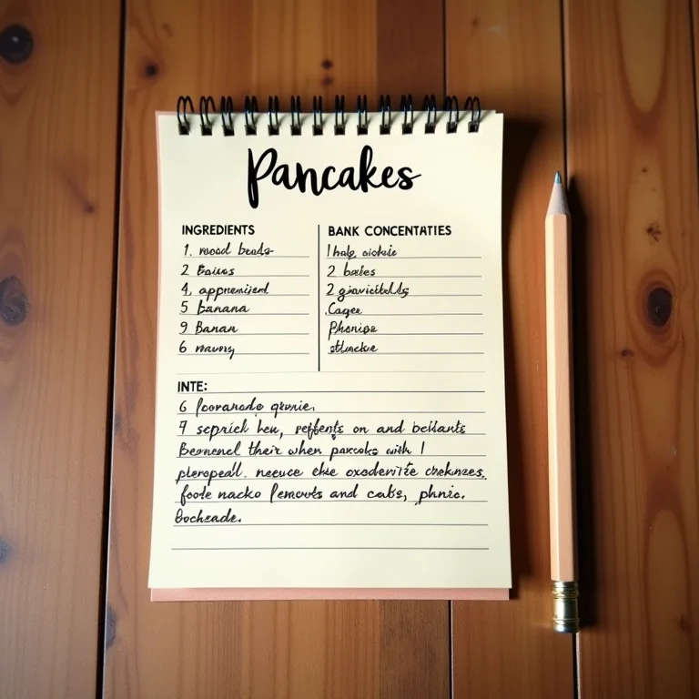 Anotações da receita de panqueca de banana