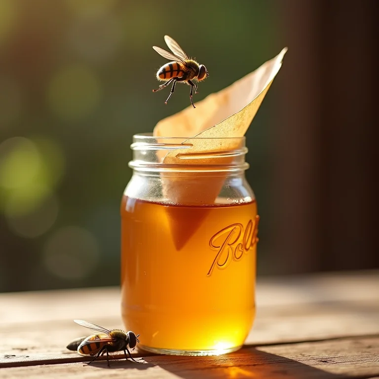 Armadilha para moscas com vinagre de maçã