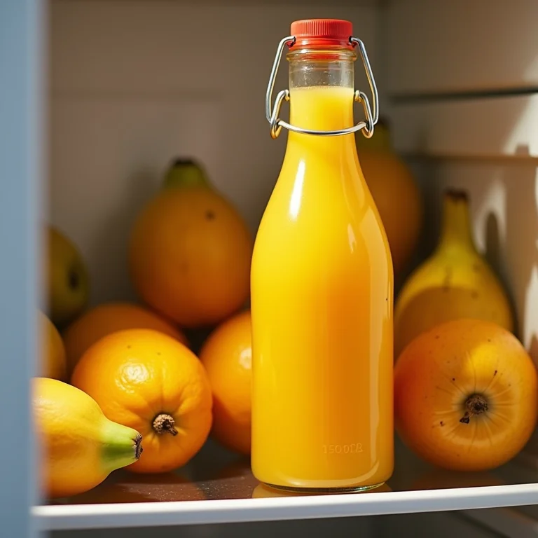 Armazenamento correto do suco de pitanga com laranja