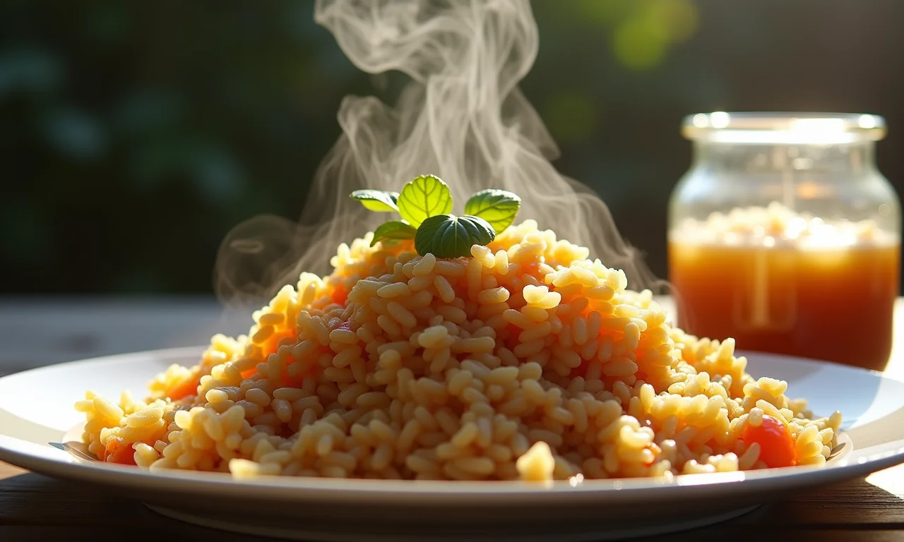 Arroz carreteiro com aspecto úmido e outro seco.