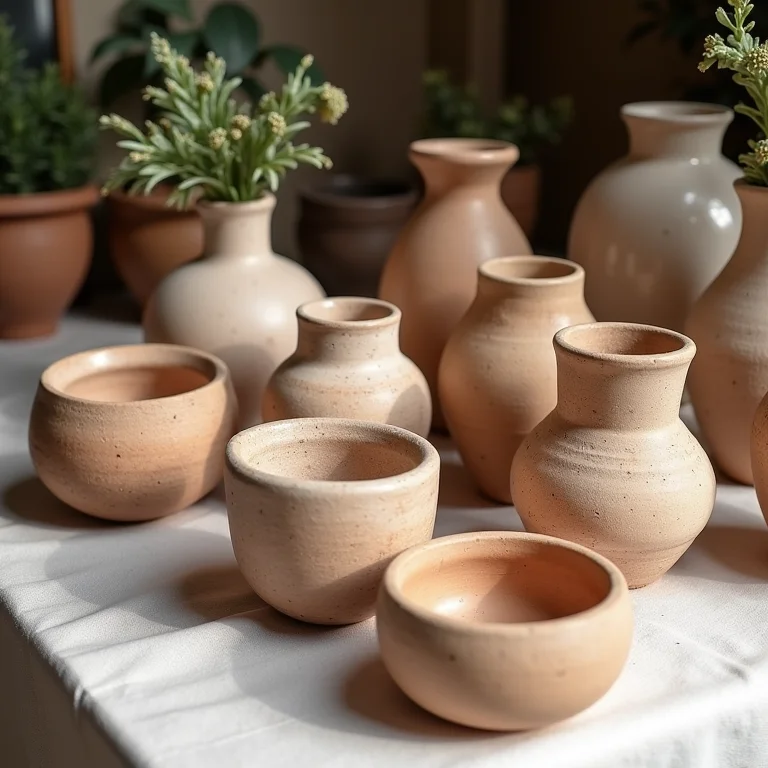 Artesanato local em cerâmica rústica