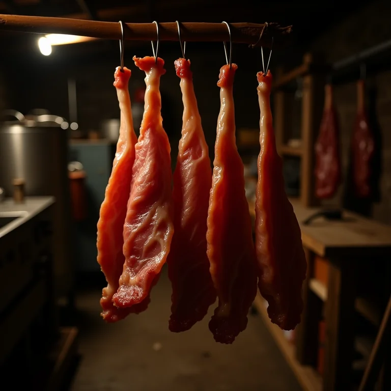Bacon artesanal defumando na Serra da Mantiqueira