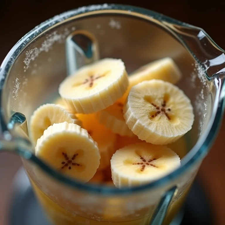 Bananas congeladas adicionando cremosidade ao açaí.