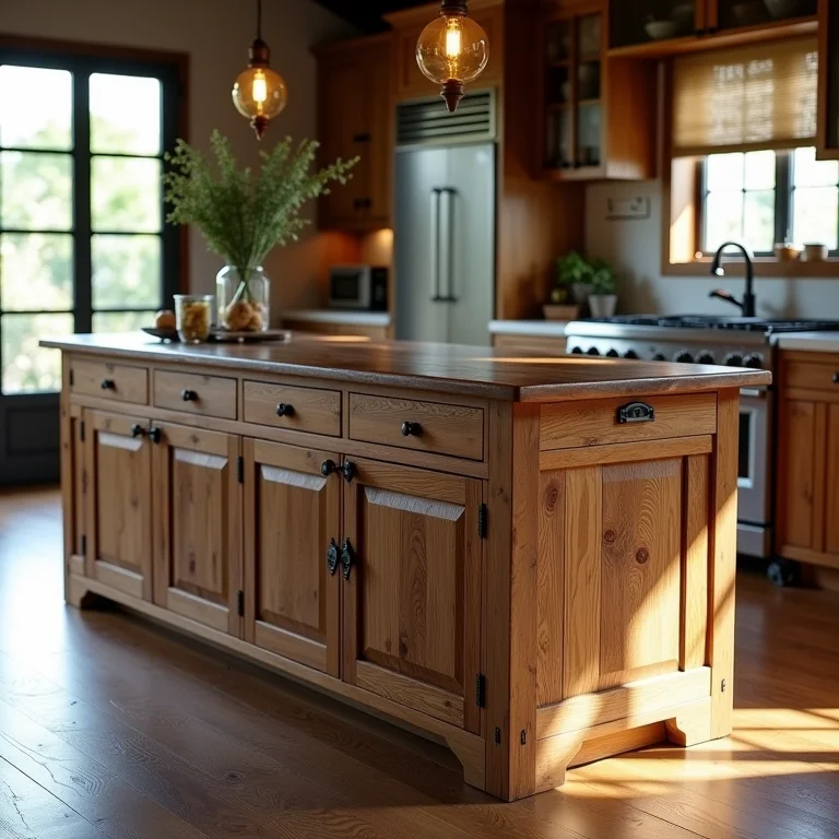 Bancada de cozinha em madeira de demolição