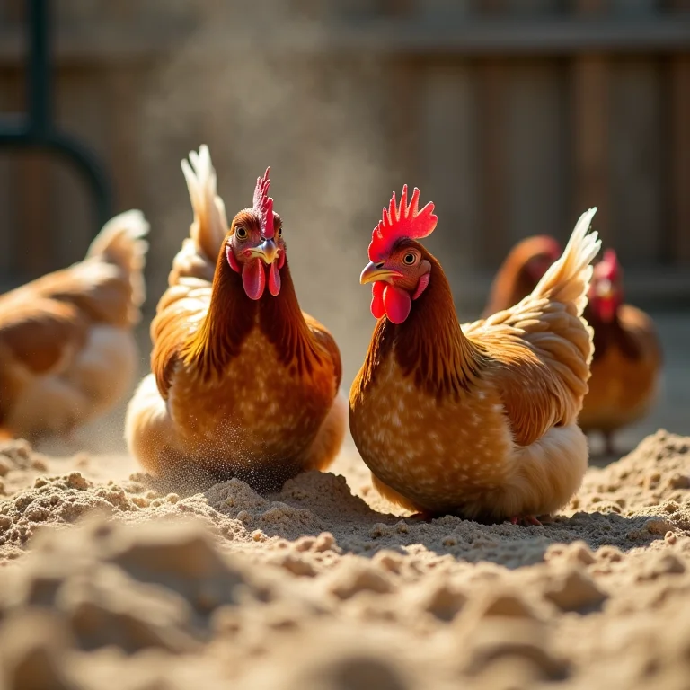 Banho de areia para galinhas