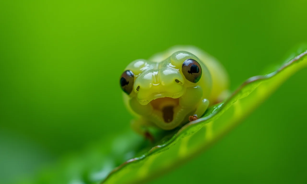 Bichos da seda se alimentando de folhas de amoreira frescas em plantação orgânica.