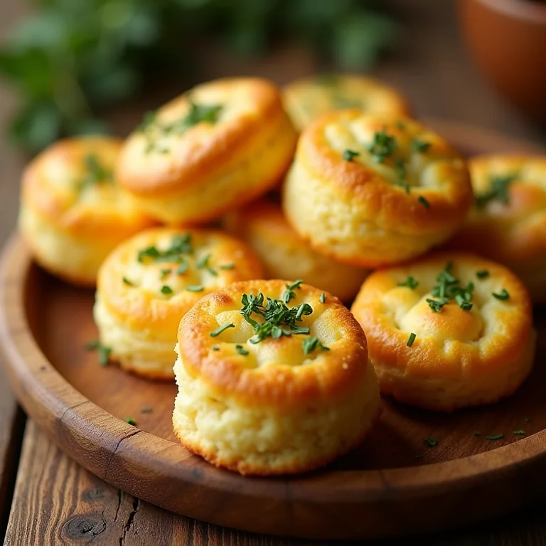 Biscoito de queijo com ervas finas.