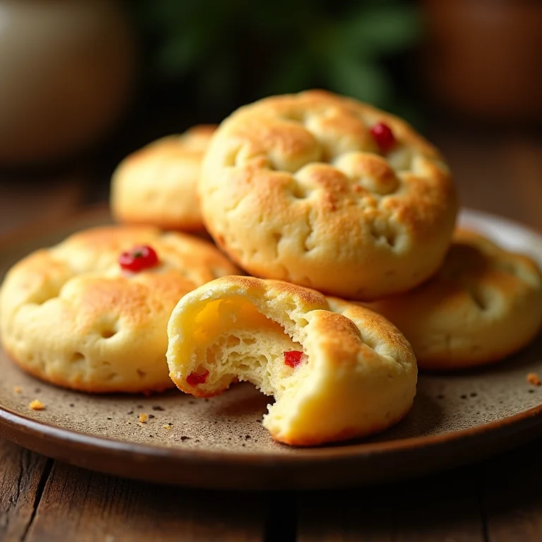 Biscoito de queijo com pimenta.