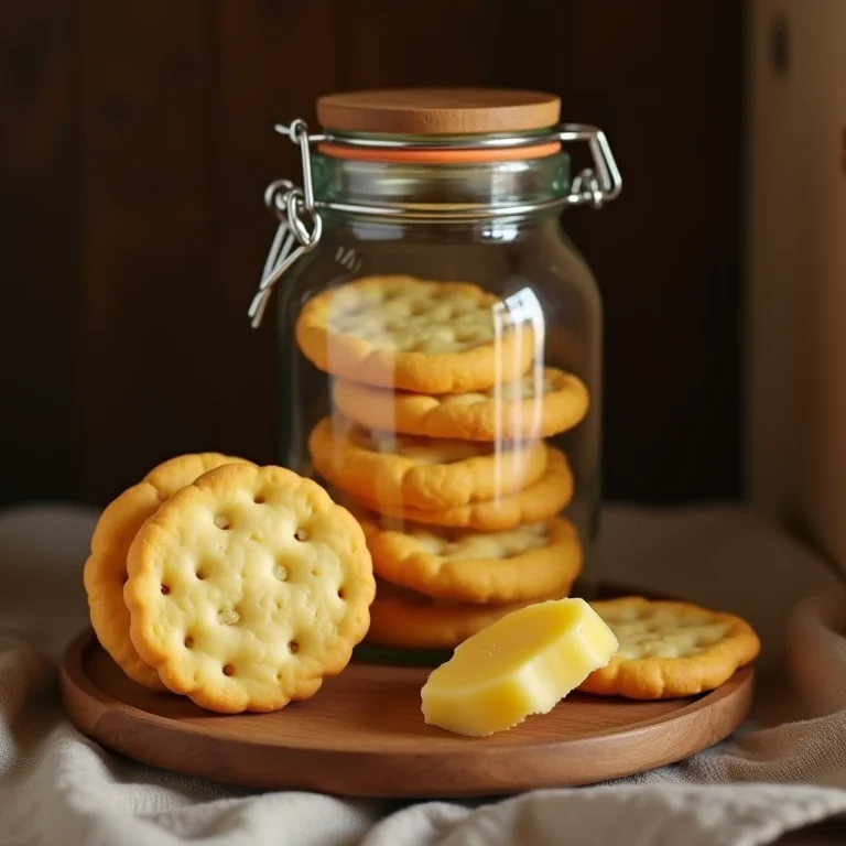 Biscoitos de queijo armazenados corretamente.