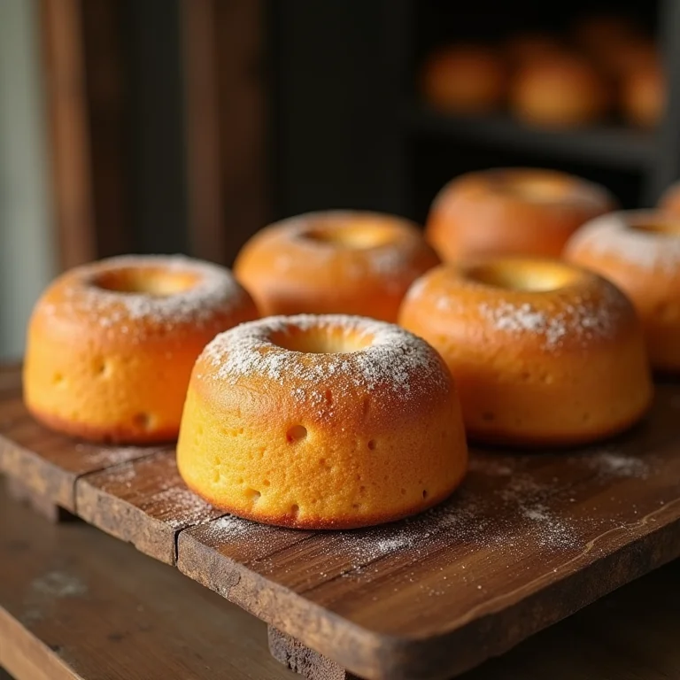 Bolos de fubá para venda.