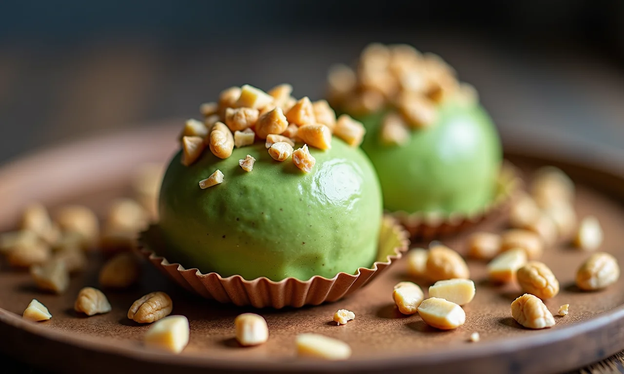 Brigadeiro de milho verde com castanhas.