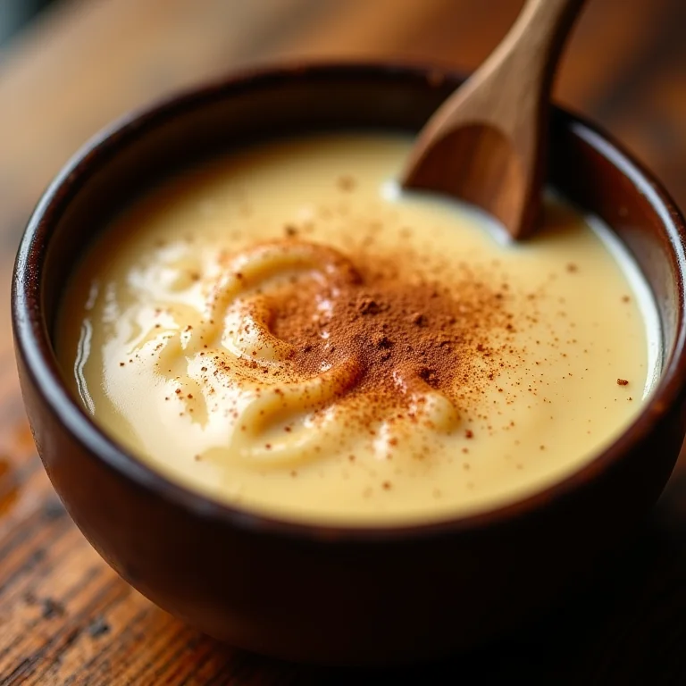 Canjica cremosa em tigela rústica