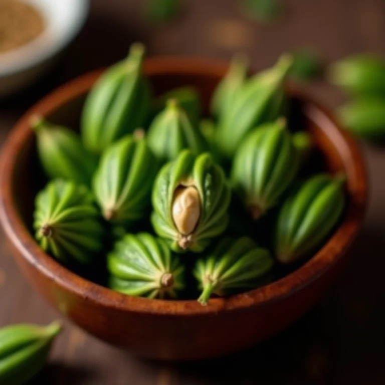 Cardamomo em um bowl de madeira