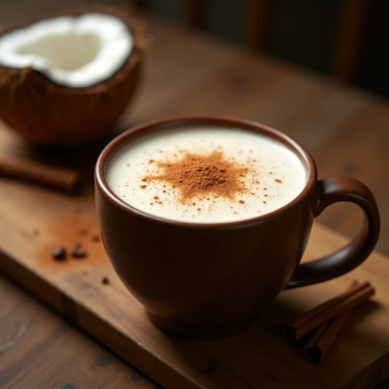 Chá chai cremoso com leite de coco