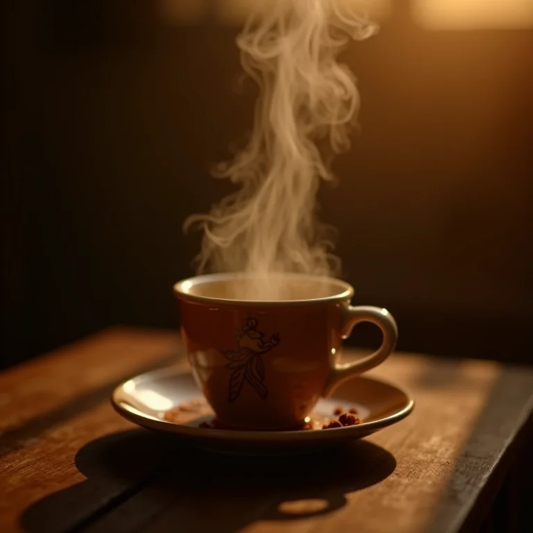 Chá chai sendo servido em uma xícara, com vapor.