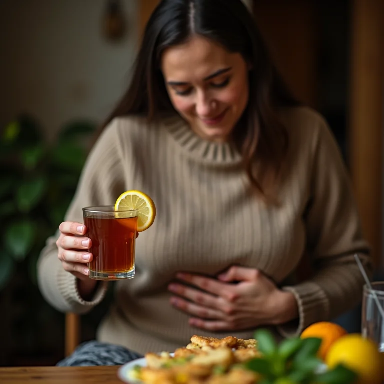 Chá de capim-cidreira para melhorar a digestão após as refeições.