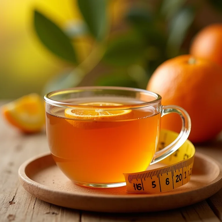 Chá de casca de laranja ajudando no emagrecimento.