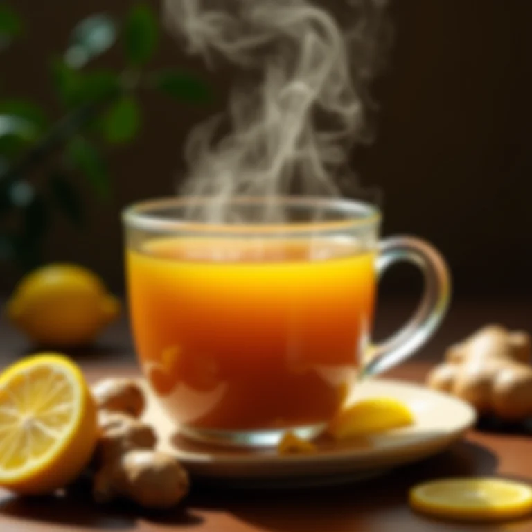 Chá de cipó-mil-homens com gengibre e limão para digestão