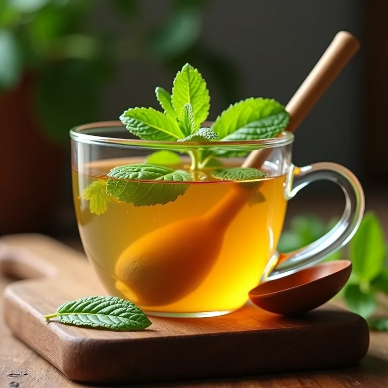 Chá de dente-de-leão com hortelã