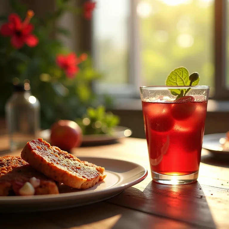Chá de hibisco antes ou depois das refeições.