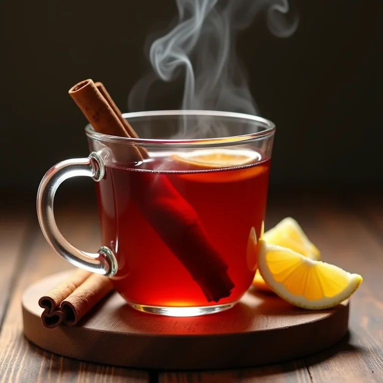Chá de hibisco com gengibre e canela.