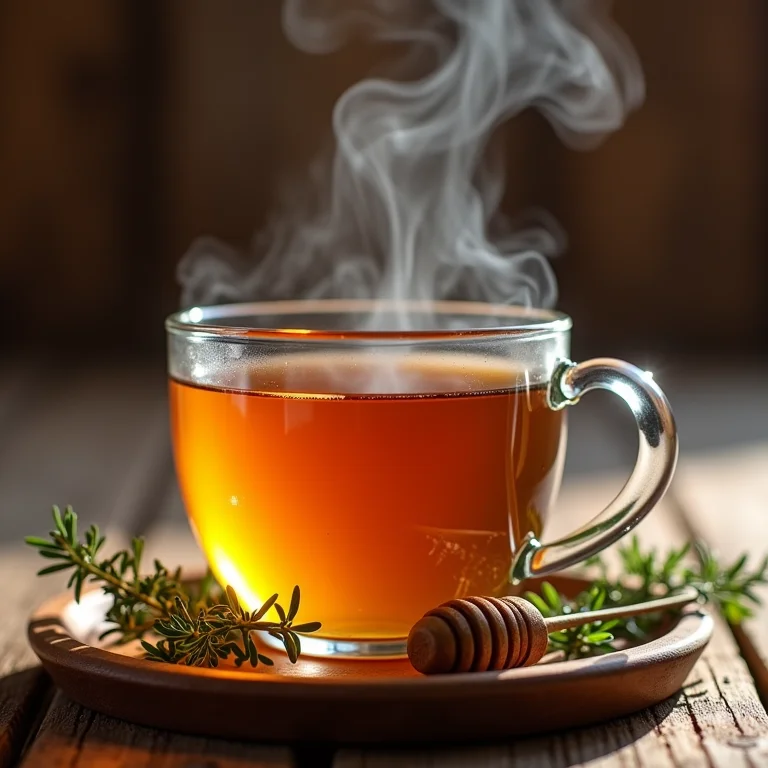 Chá de tomilho com mel para aliviar a tosse