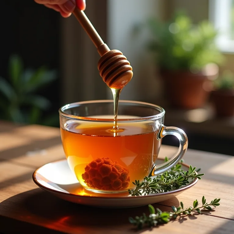 Chá de tomilho com mel para melhorar a digestão
