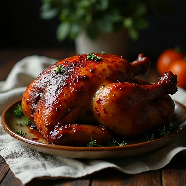 Chester assado com carne abundante