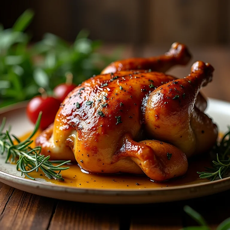 Chester assado irresistível com cobertura de mel e ervas