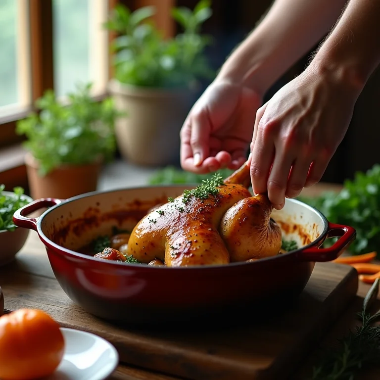 Chester sendo preparado facilmente para assar