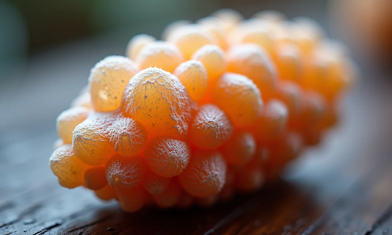 Cocada açucarada, textura cristalizada.