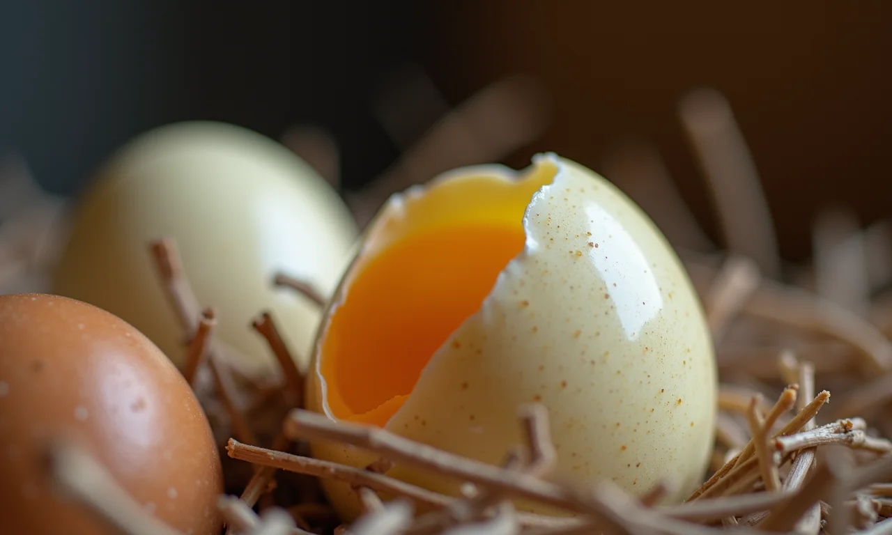 Codorna botando ovos.