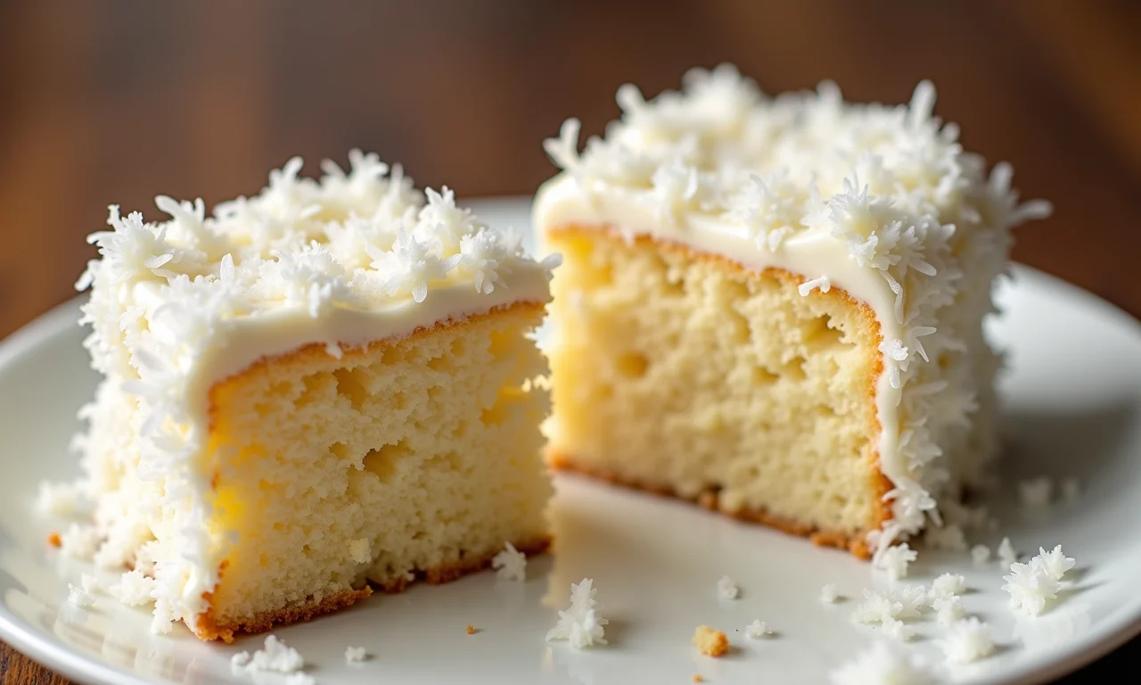 Comparativo: bolo de coco seco versus bolo cremoso.