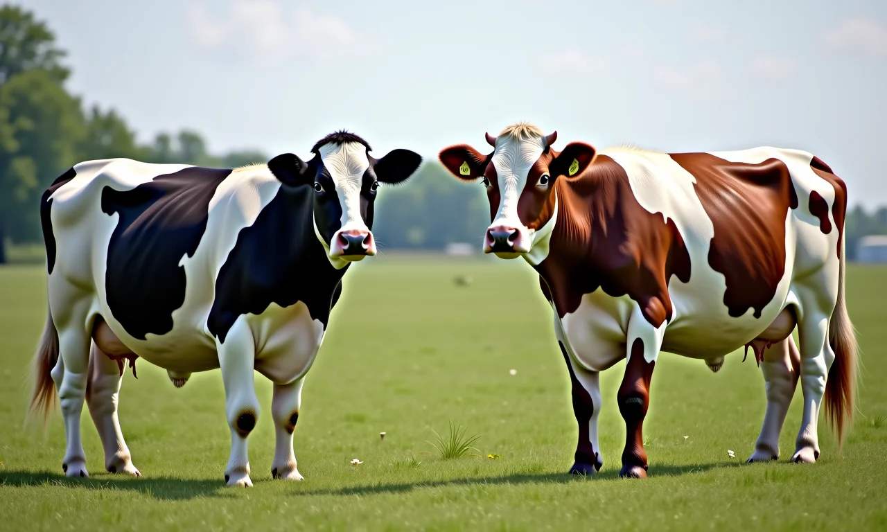 Comparativo entre vaca holandesa e vaca jersey.