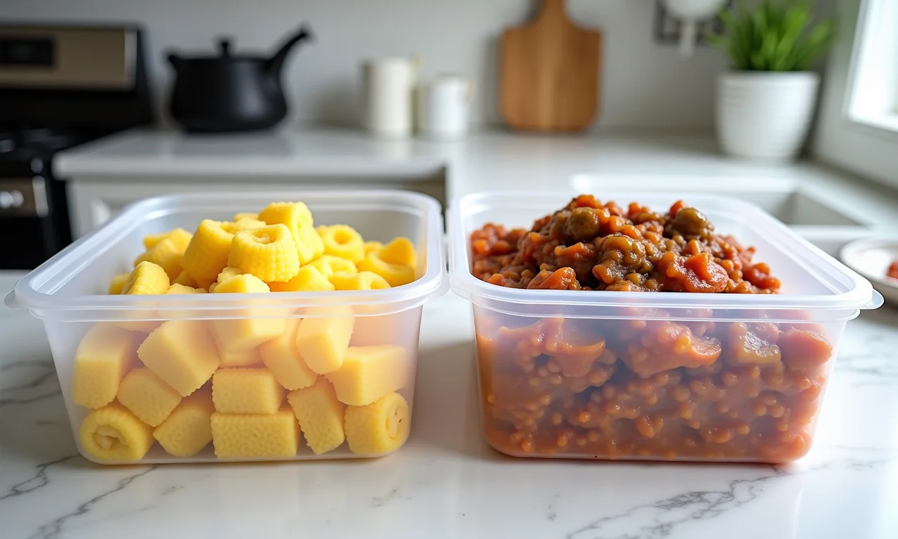 Congelamento de polenta com ragu: praticidade e sabor sempre à mão.