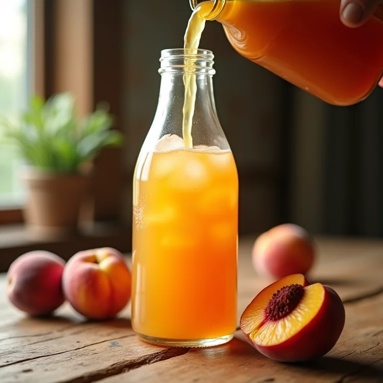 Conservando o chá gelado de pêssego