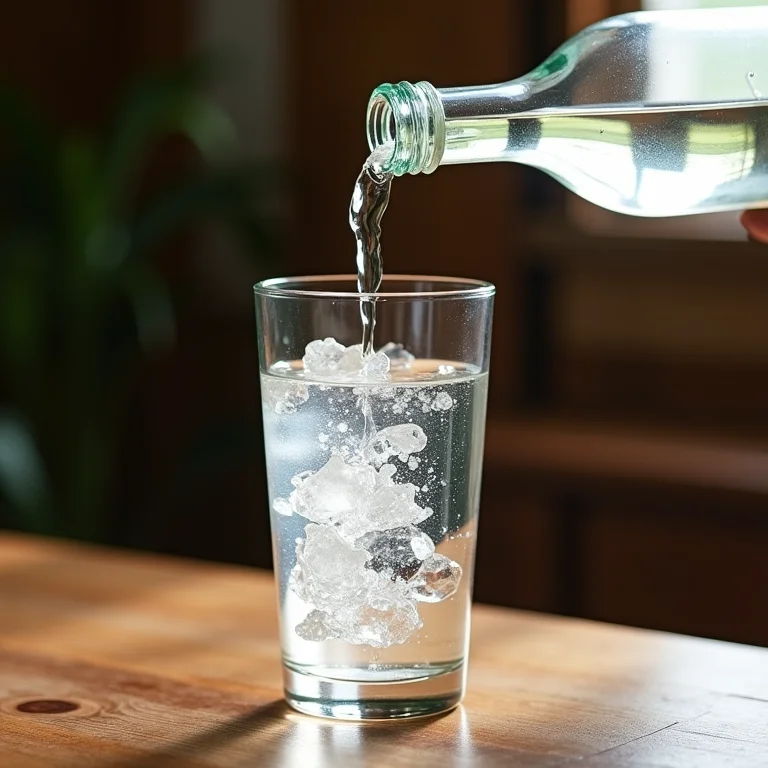 Copo de água filtrada sendo servido