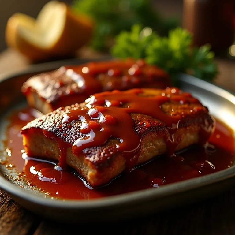 Costelinha de porco com molho barbecue caseiro